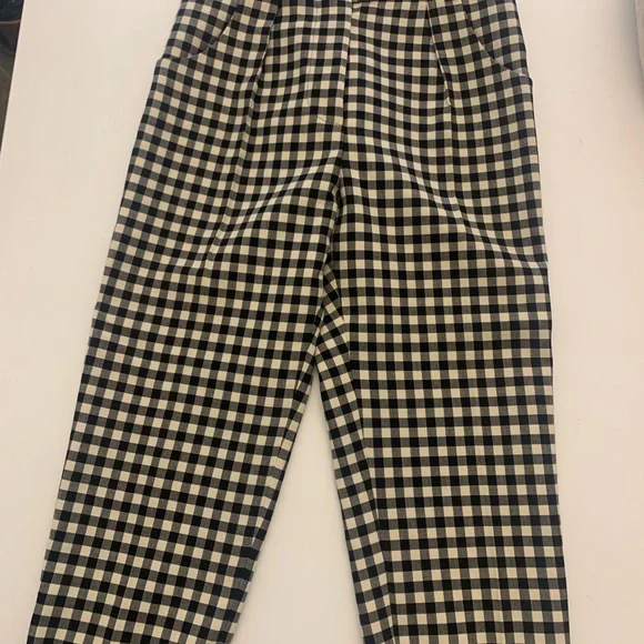 PETAR PETROV Women's High Waisted Check Wool Trousers 38 S - Picture 3 of 5